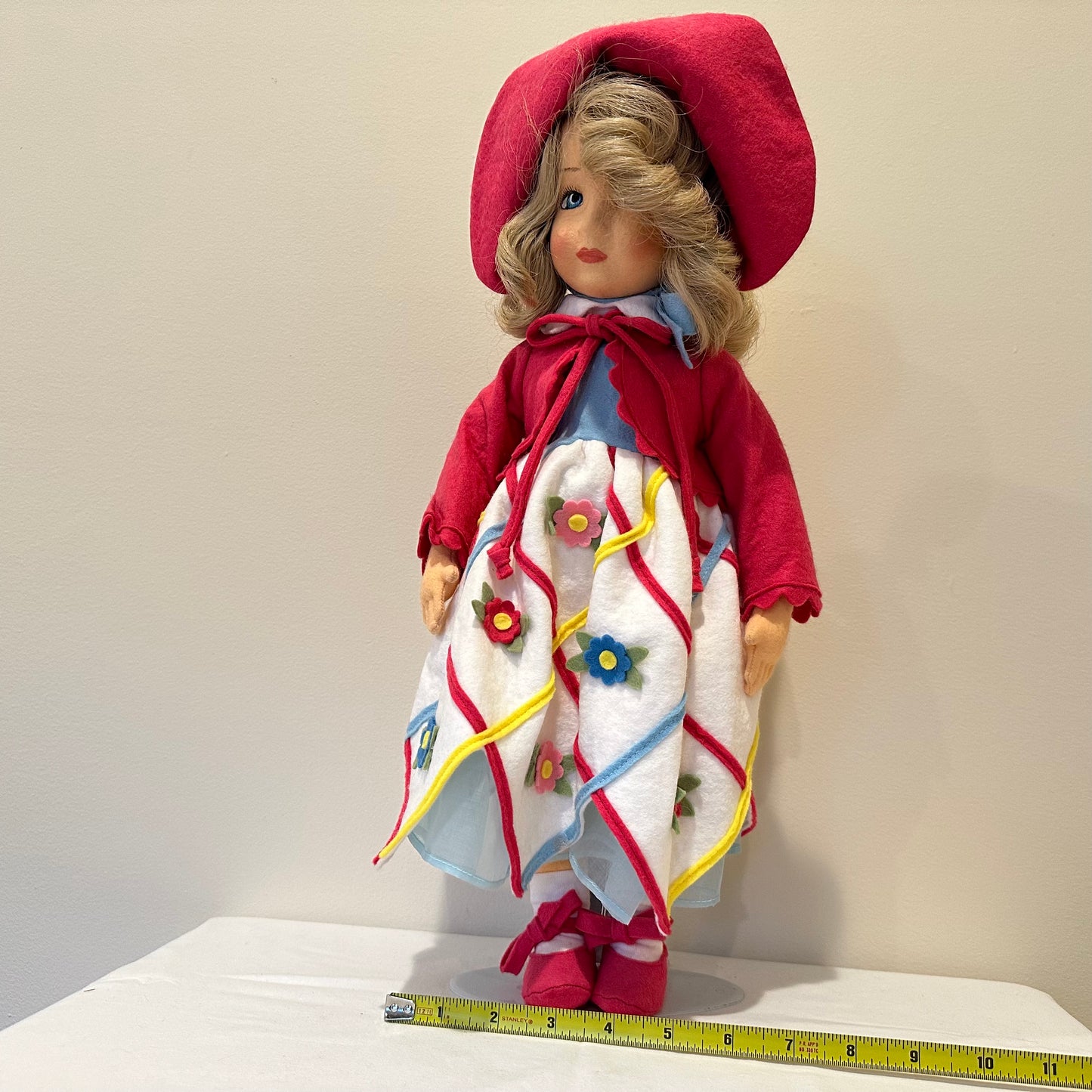 Lenci "Diana" Felt 19" Doll, 1998, Side Eyes Box and COA