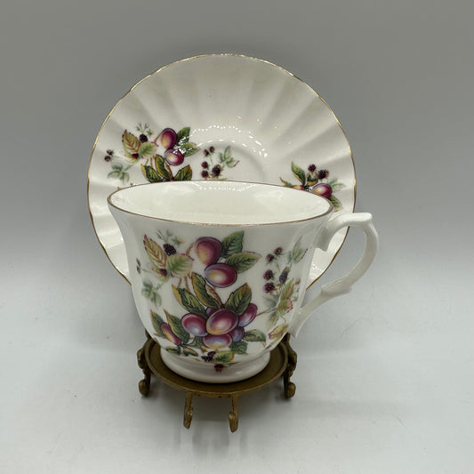 Crown Trent Cup and Saucer Fruit and Greenery Pattern