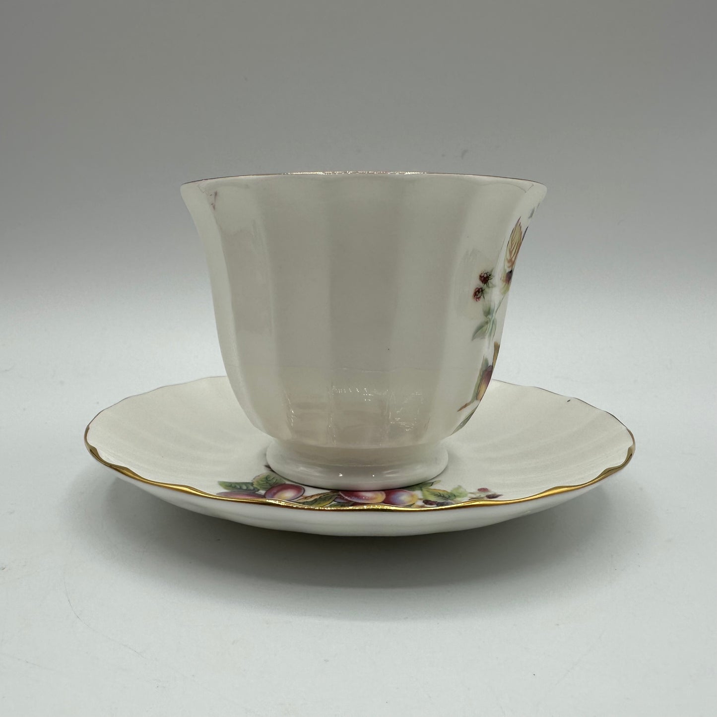 Crown Trent Cup and Saucer Fruit and Greenery Pattern