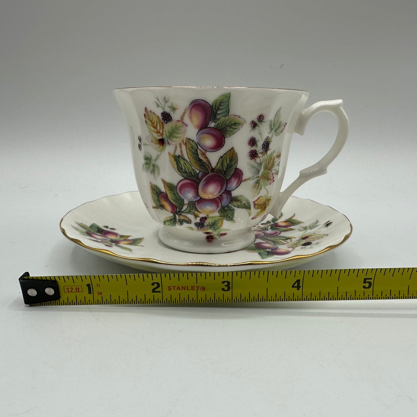 Crown Trent Cup and Saucer Fruit and Greenery Pattern