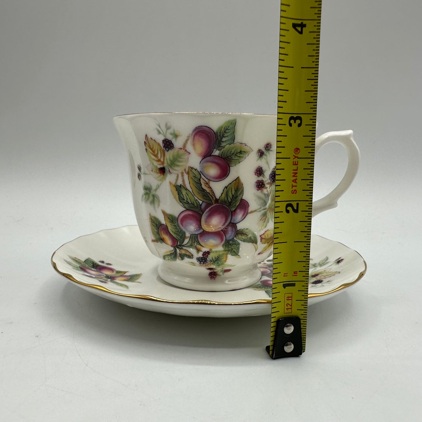 Crown Trent Cup and Saucer Fruit and Greenery Pattern