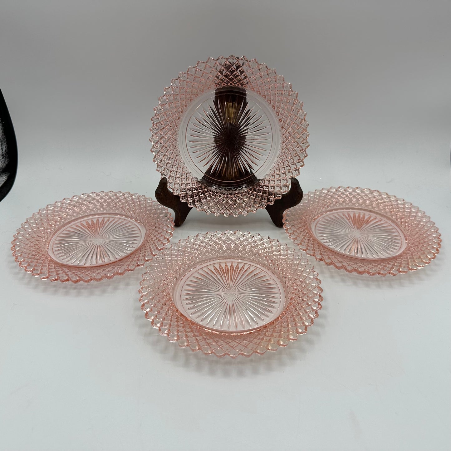 Anchor Hocking Miss America 5 3/4" Plate, Pink Depression Glass, Set of 4