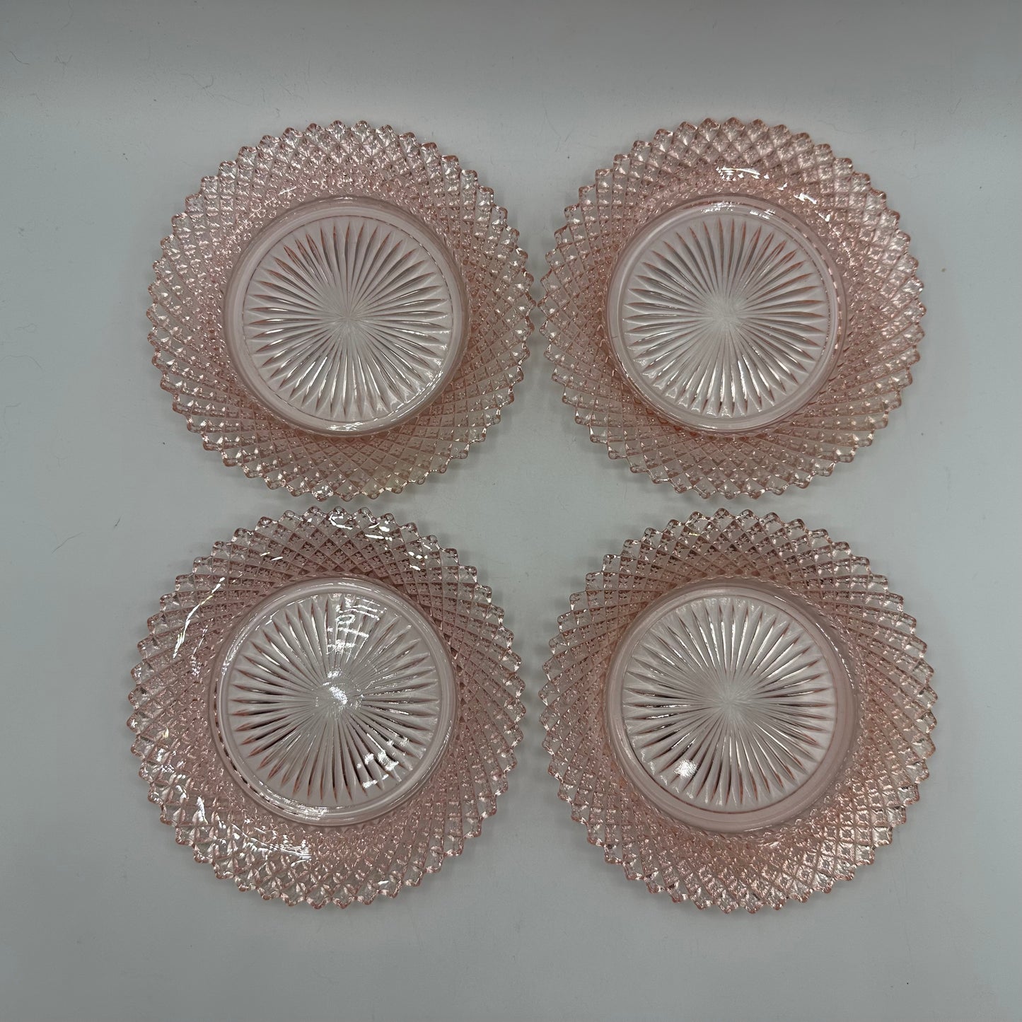 Anchor Hocking Miss America 5 3/4" Plate, Pink Depression Glass, Set of 4