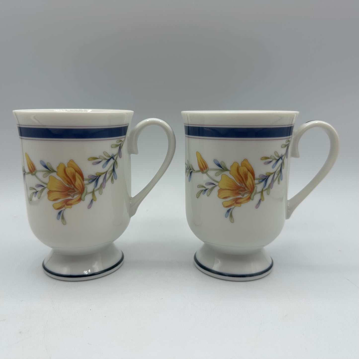 Princess House Footed Porcelain Mugs #707, Set of 2