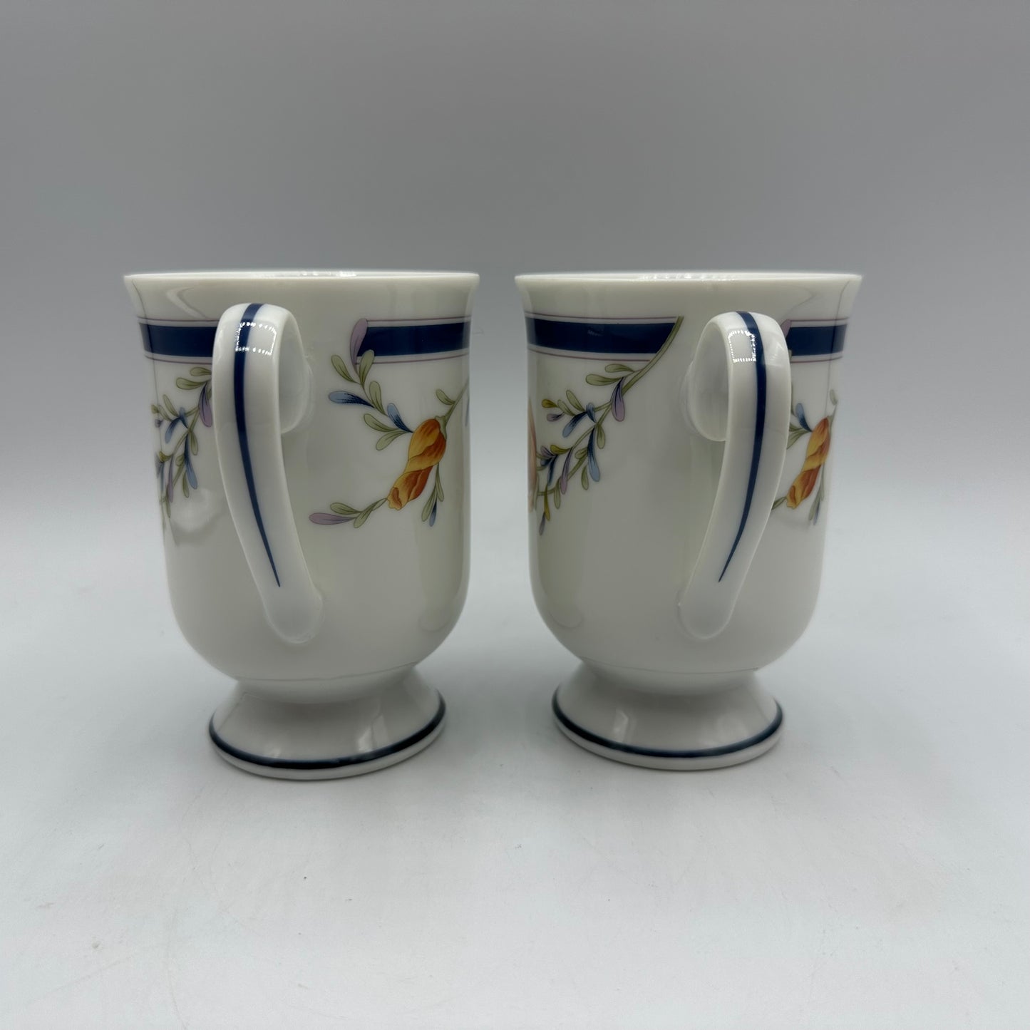 Princess House Footed Porcelain Mugs #707, Set of 2