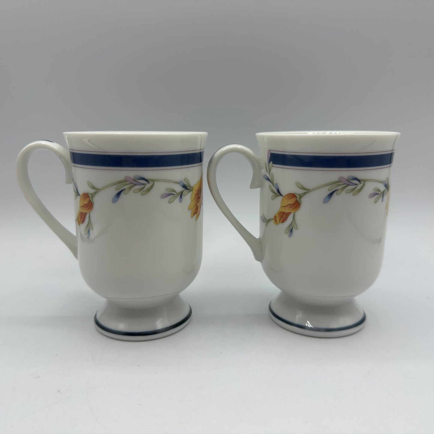 Princess House Footed Porcelain Mugs #707, Set of 2