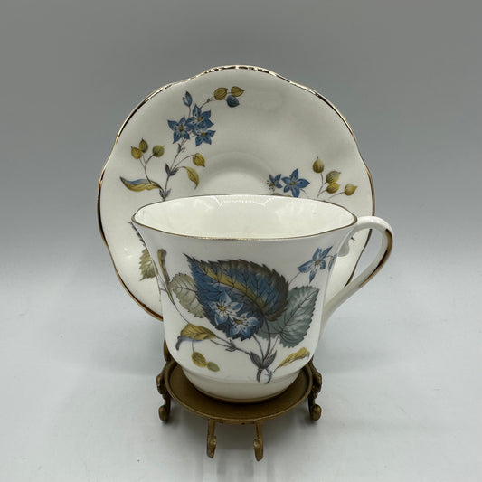 Royal Dover Cup and Saucer Blue Floral Pattern