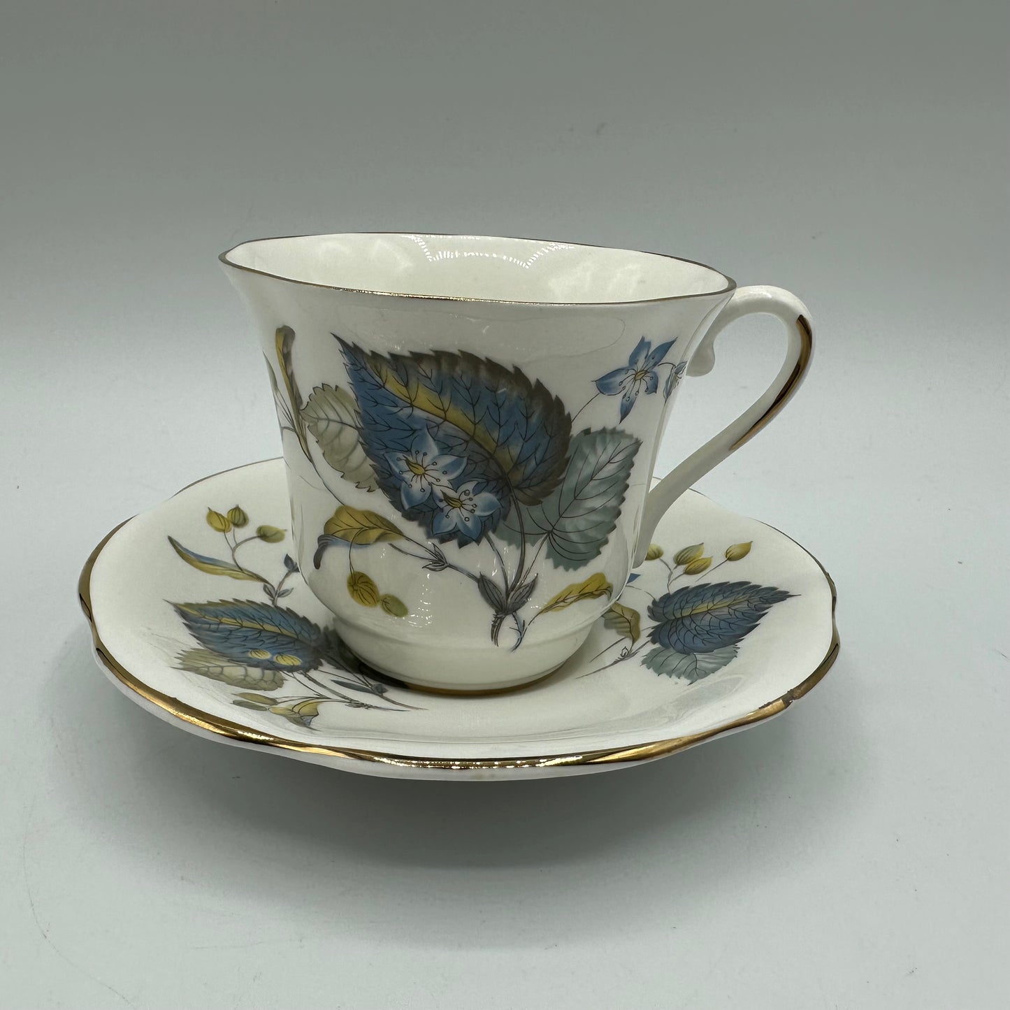 Royal Dover Cup and Saucer Blue Floral Pattern