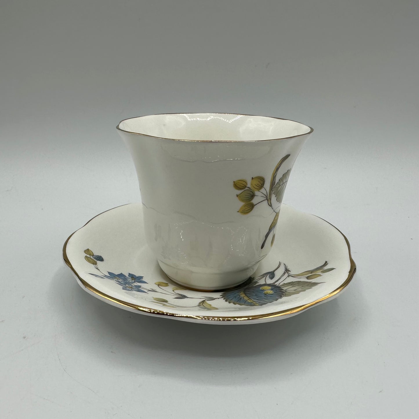 Royal Dover Cup and Saucer Blue Floral Pattern