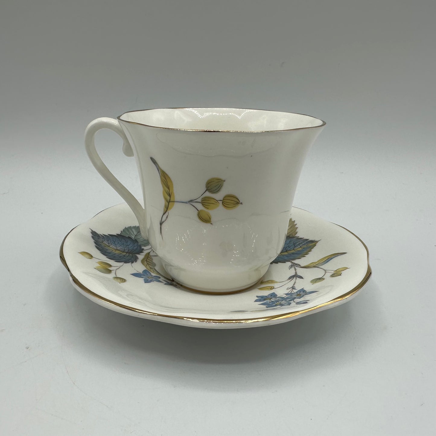 Royal Dover Cup and Saucer Blue Floral Pattern