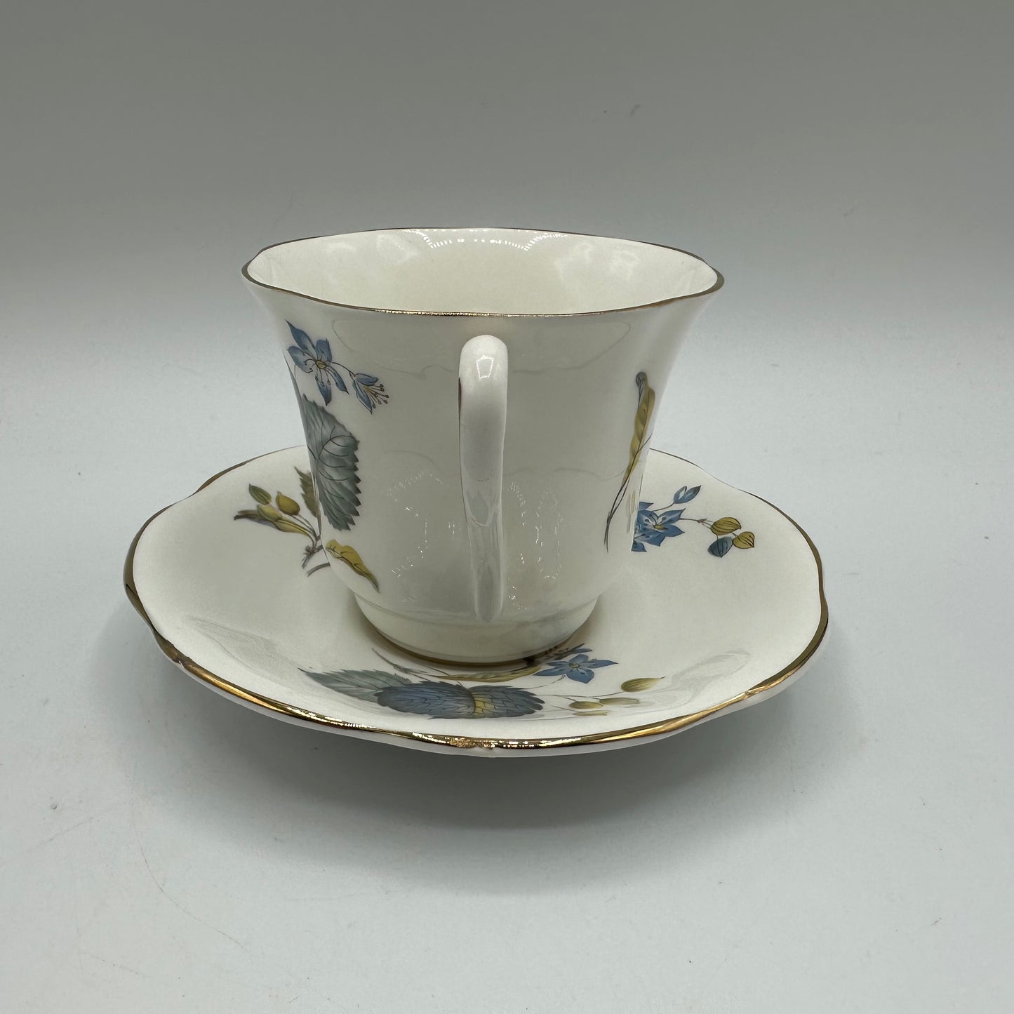 Royal Dover Cup and Saucer Blue Floral Pattern