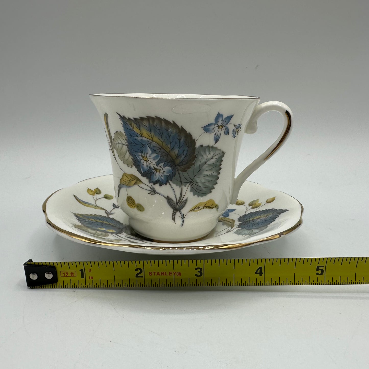 Royal Dover Cup and Saucer Blue Floral Pattern