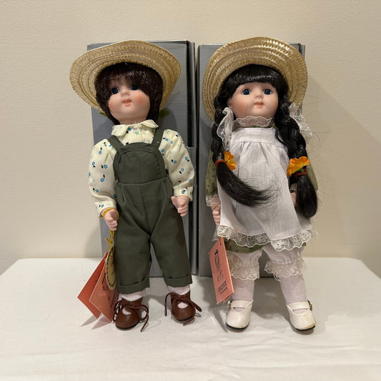 Kingstate 10" Porcelain Dolls Robert and Rosa