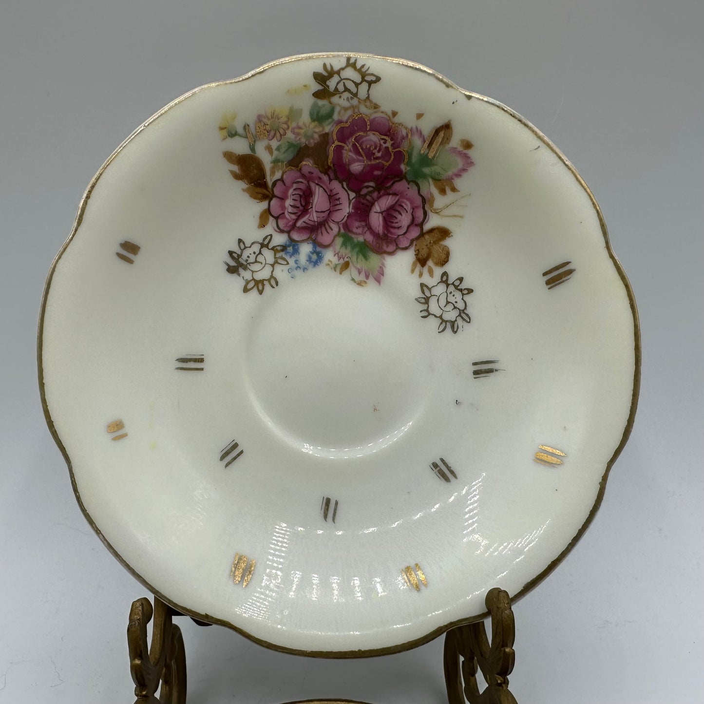 Hand Painted Betson Mini Cup and Saucer Floral Pattern