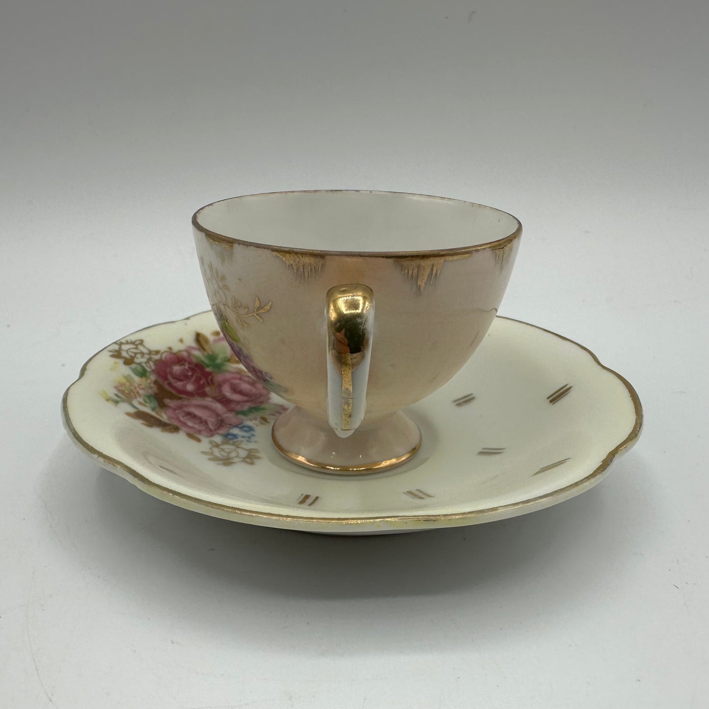 Hand Painted Betson Mini Cup and Saucer Floral Pattern