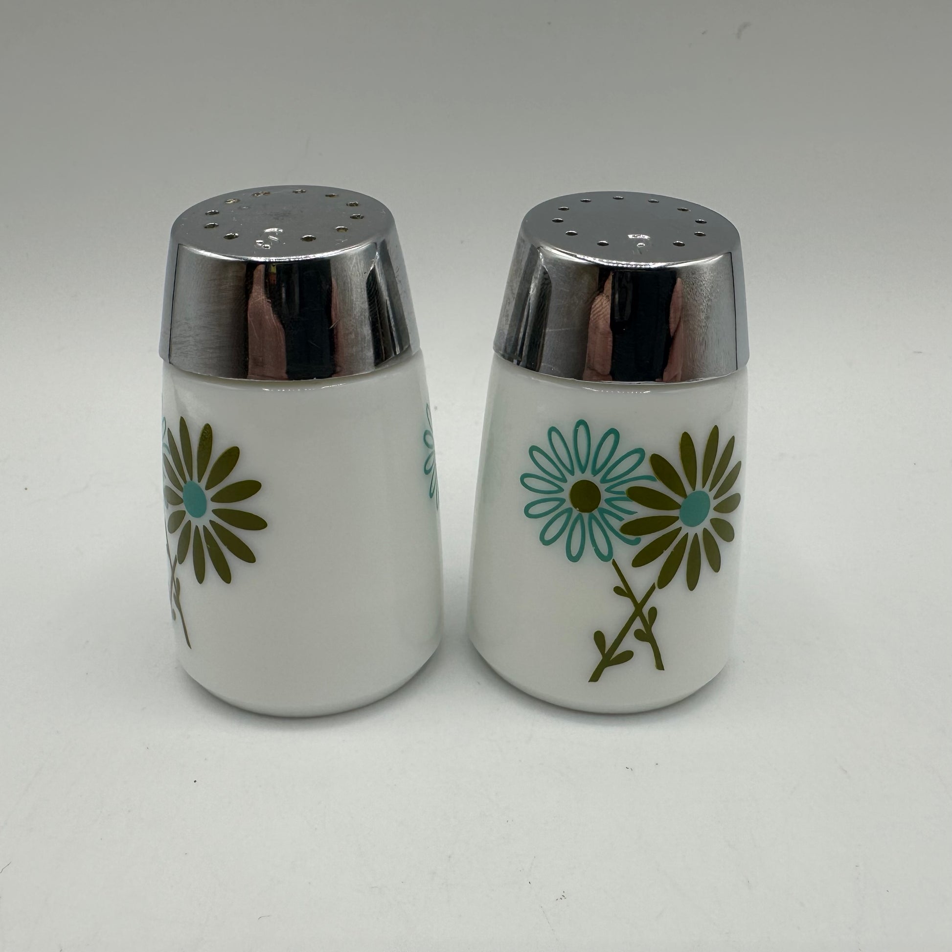  Stainless Steel Turquoise Salt and Pepper Shakers with