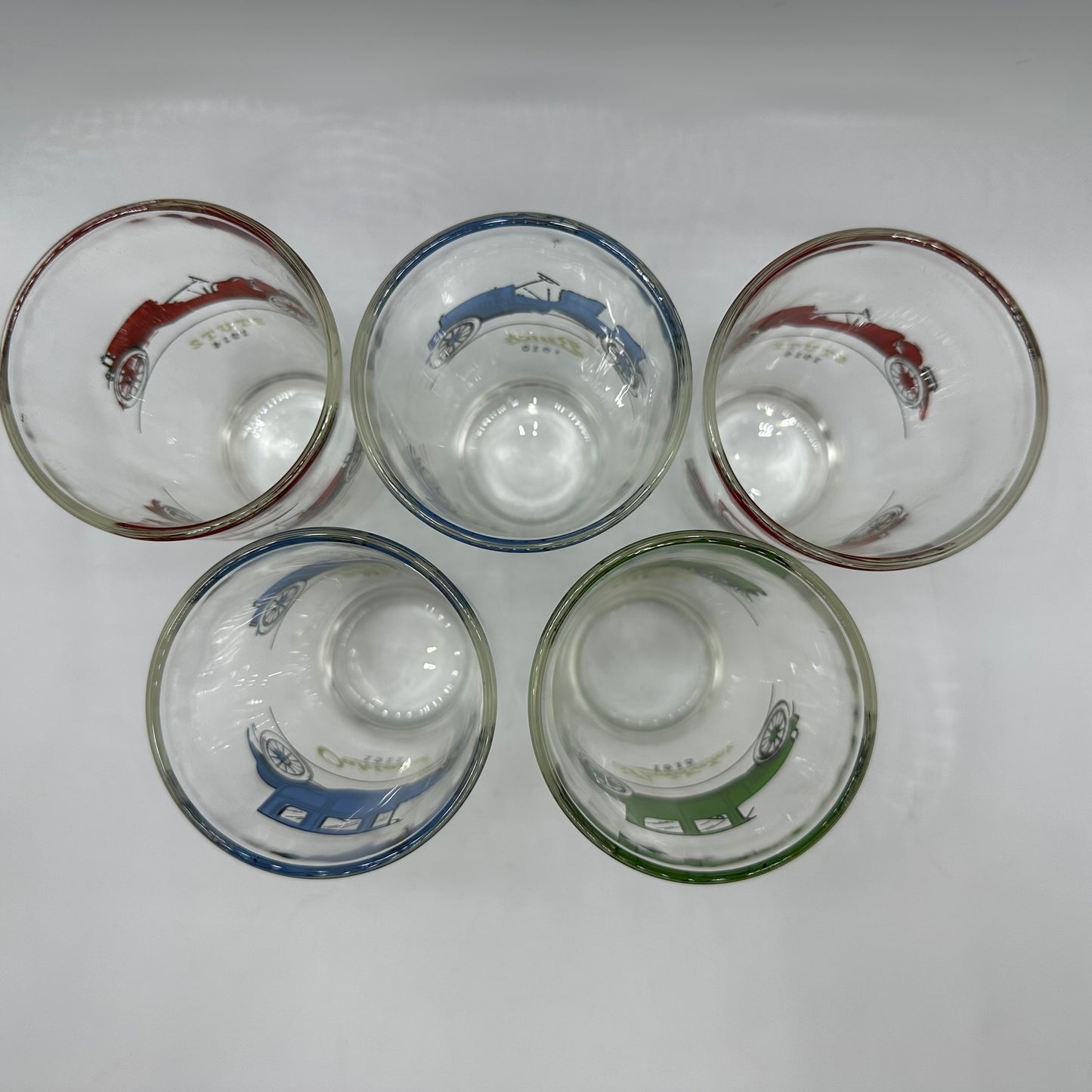 Hazel Atlas Antique Car Tumblers, Set of 5