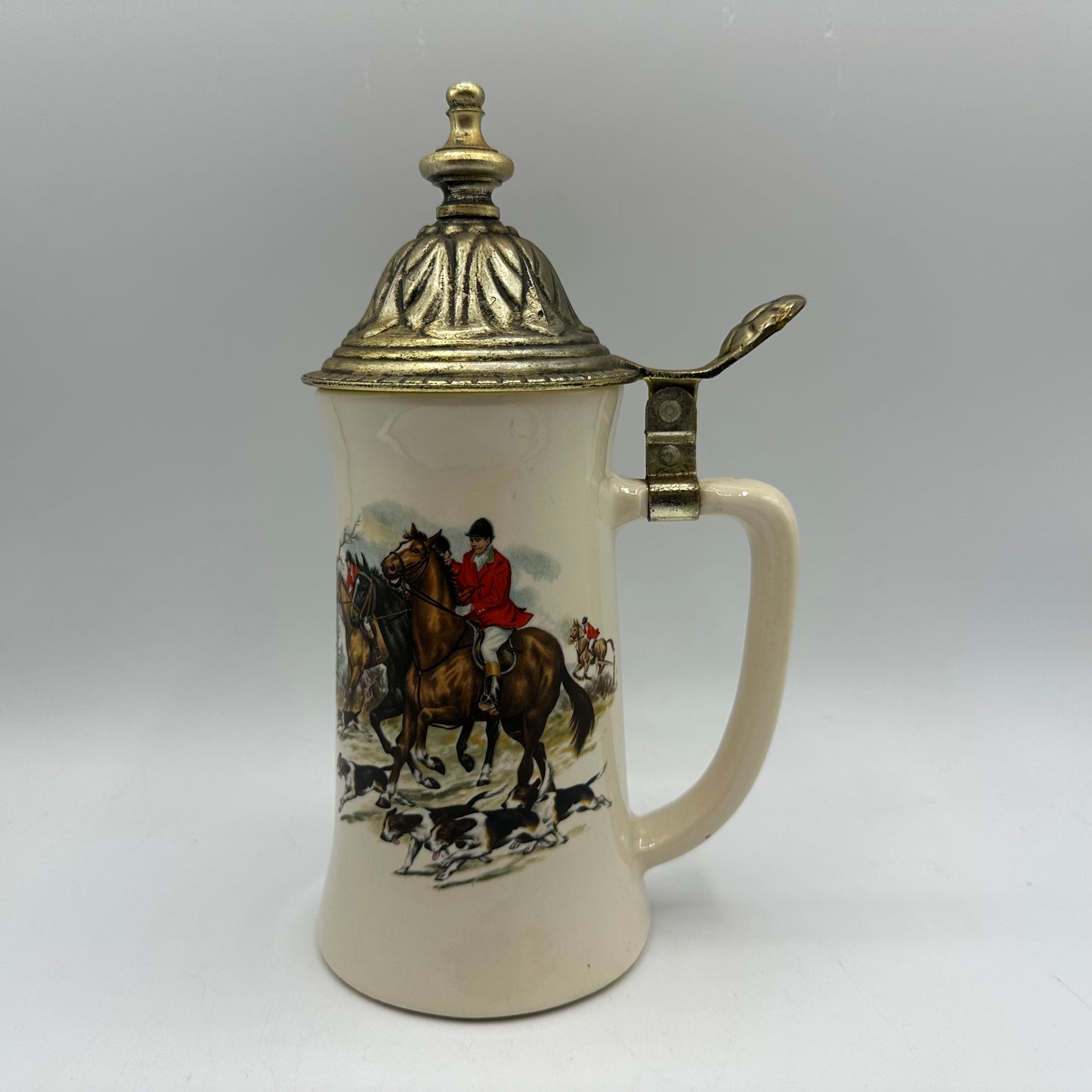 Fox Hunt Lidded Beer Stein McCoy 6020 Reproduction