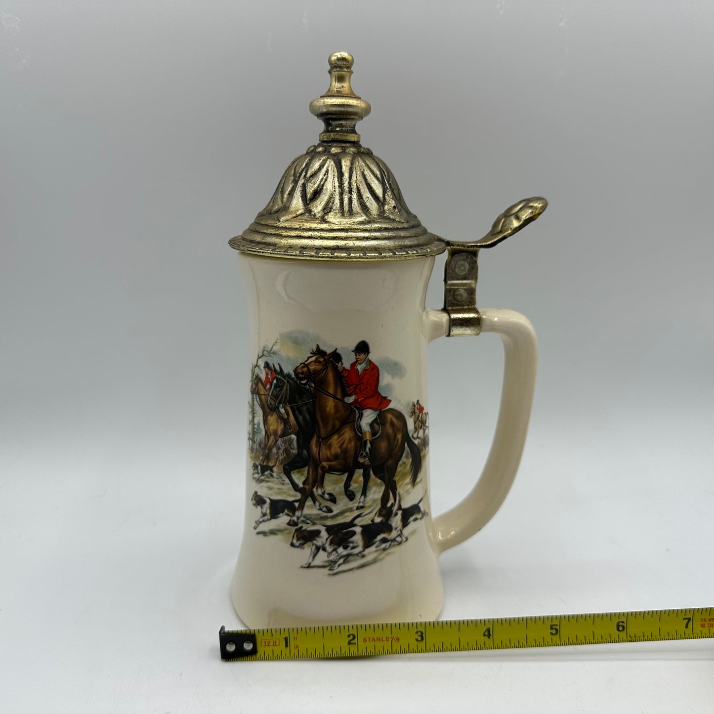 Fox Hunt Lidded Beer Stein McCoy 6020 Reproduction