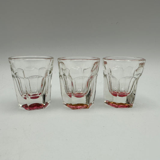 Red Bottom Shot Glasses, Set of 3