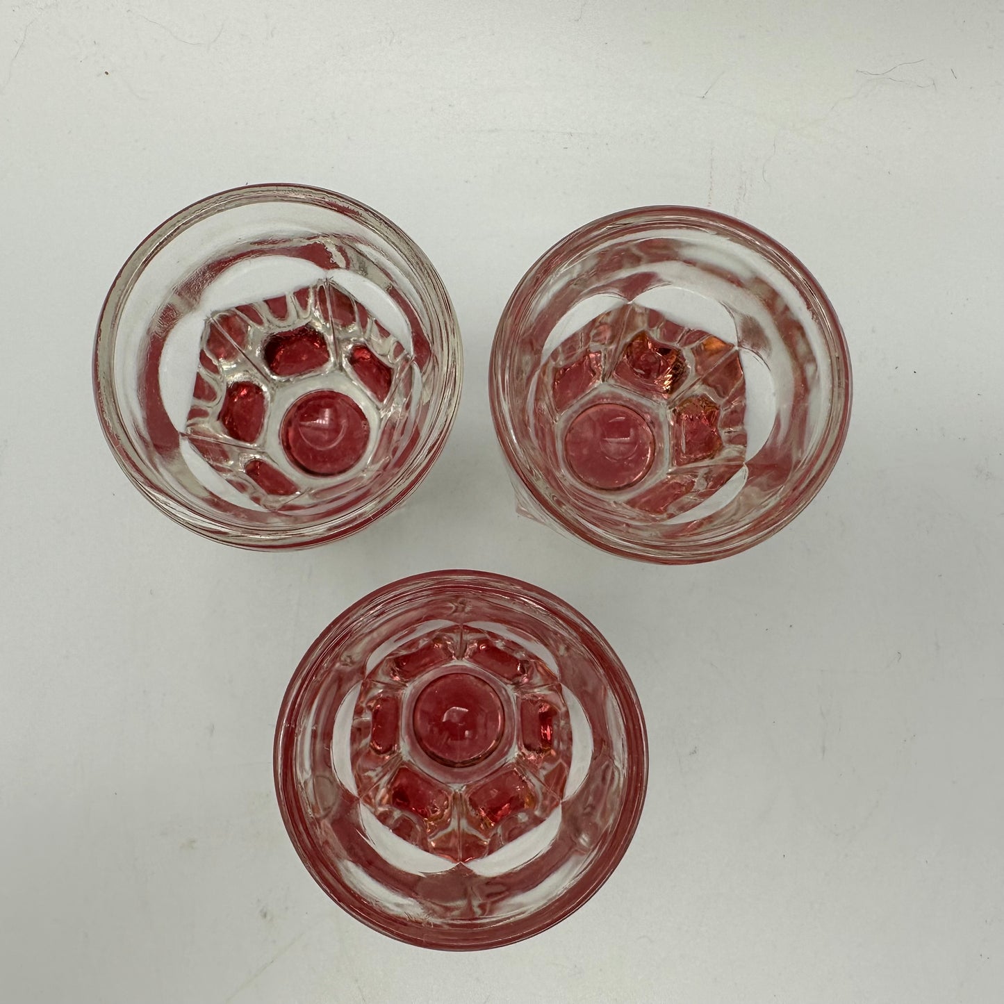 Red Bottom Shot Glasses, Set of 3