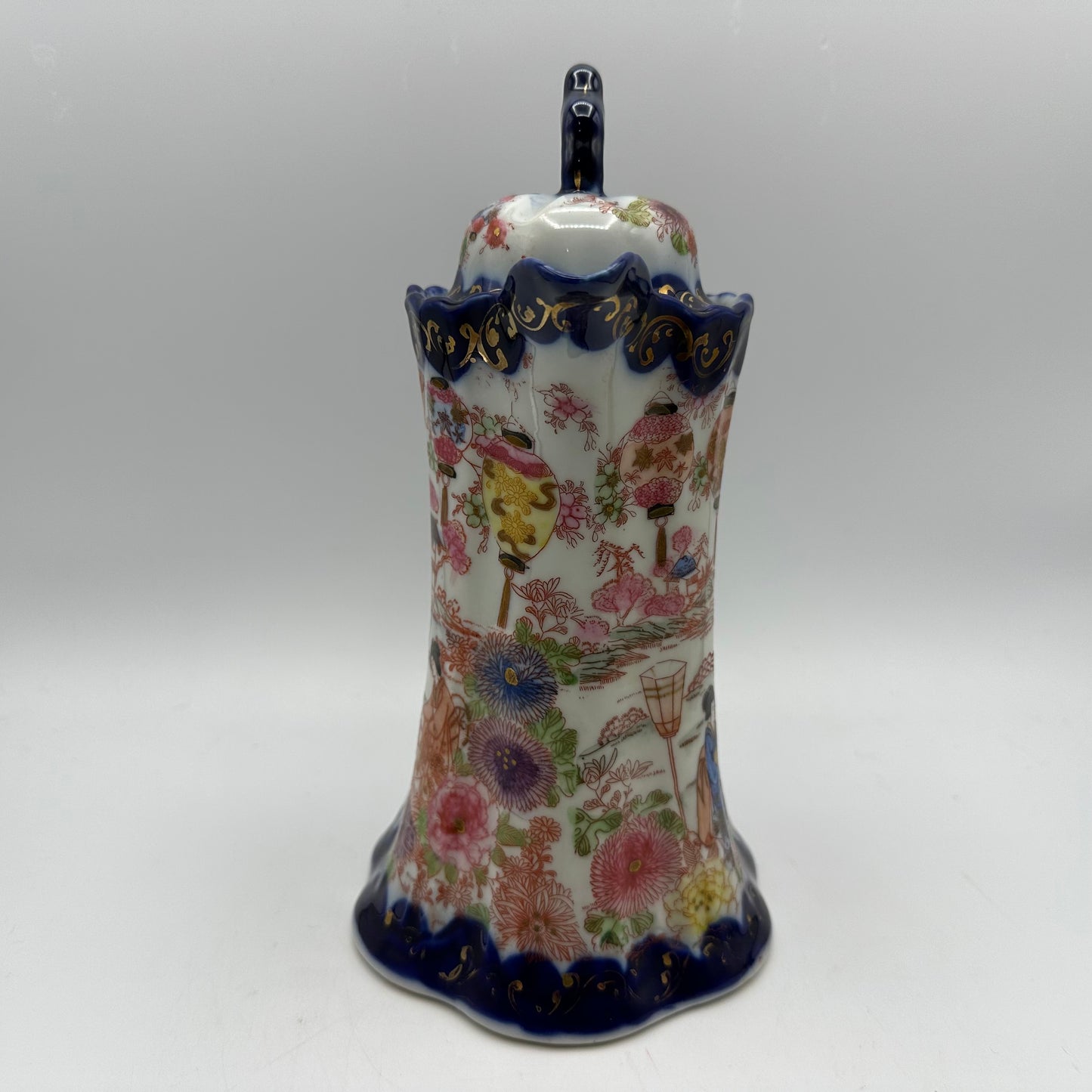 Japenese Hand Painted Geisha Blue Chocolate Pot