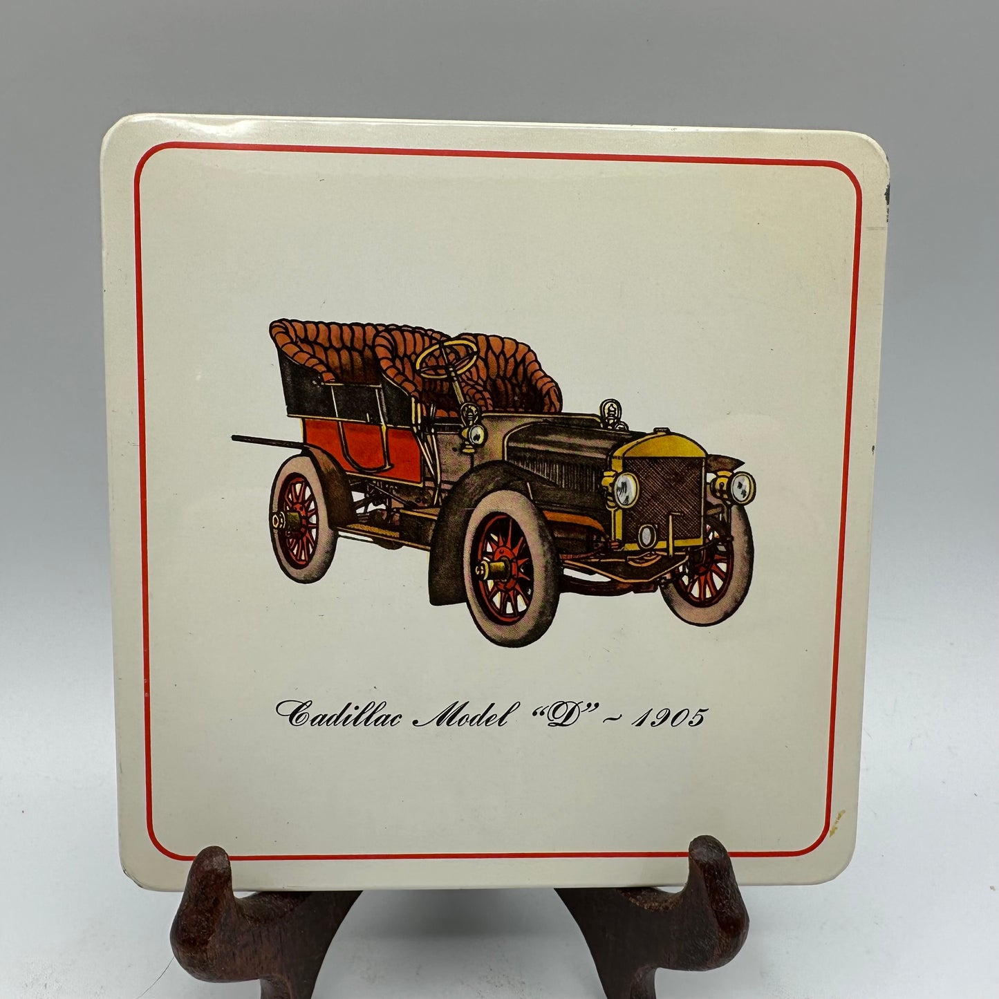 Pro-Tex Metal Hot Pad Wall Plaques Antique 1914 Chevy & 1905 Cadillac, Set of 4