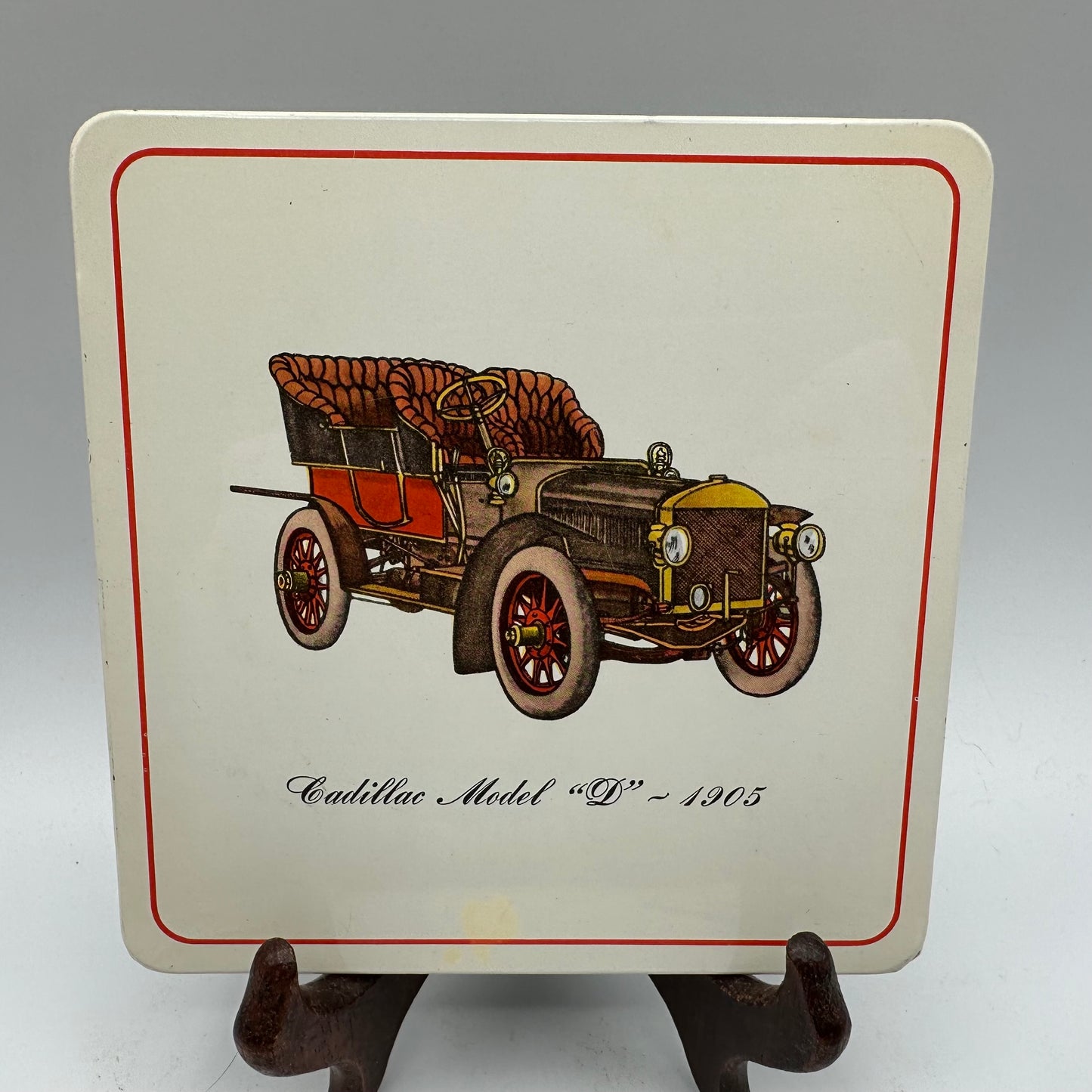 Pro-Tex Metal Hot Pad Wall Plaques Antique 1914 Chevy & 1905 Cadillac, Set of 4