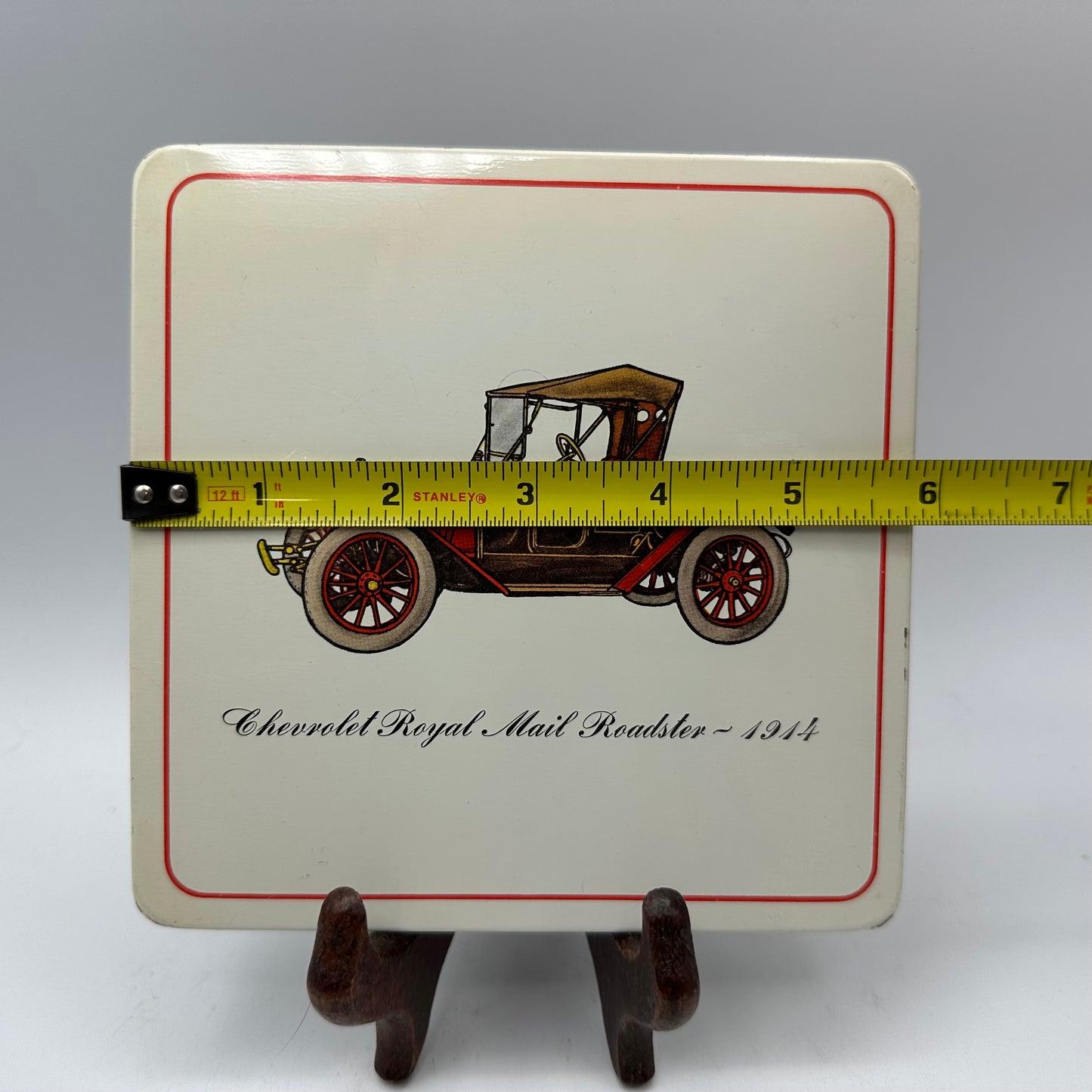 Pro-Tex Metal Hot Pad Wall Plaques Antique 1914 Chevy & 1905 Cadillac, Set of 4