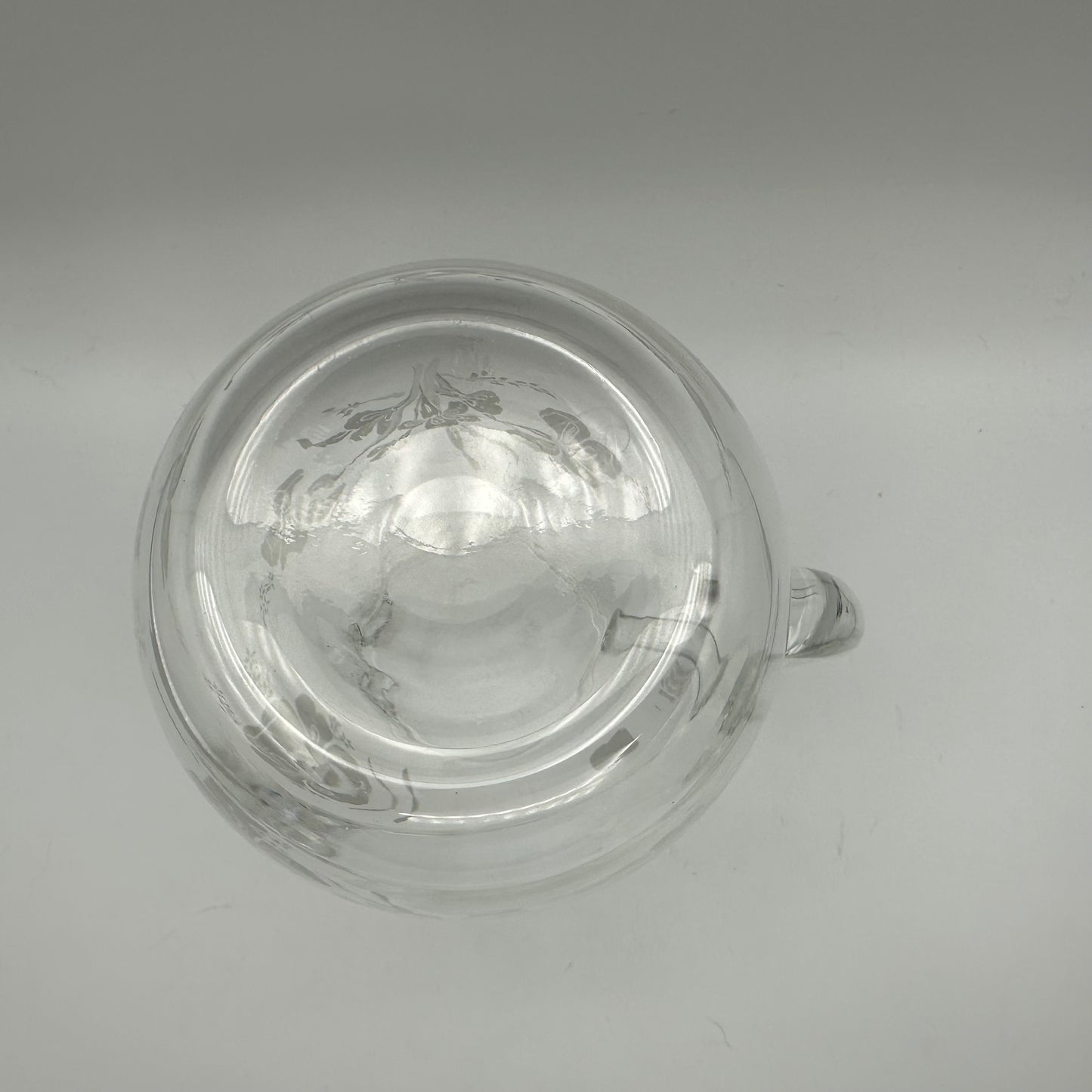 Pasabahce Crystal Pitcher, Clear with Etched Floral Design