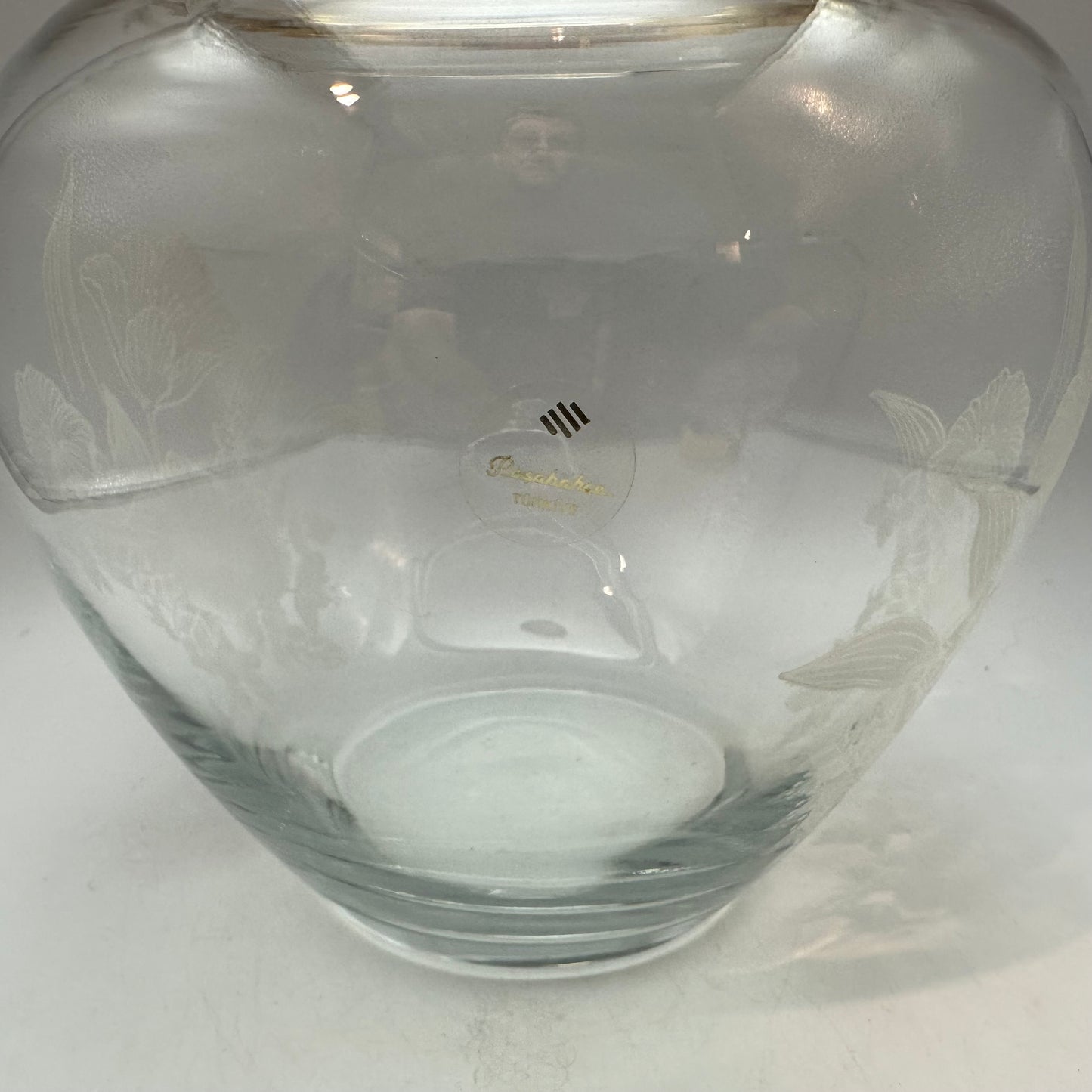Vintage Pasabahce Glass Lidded Jar Floral Design