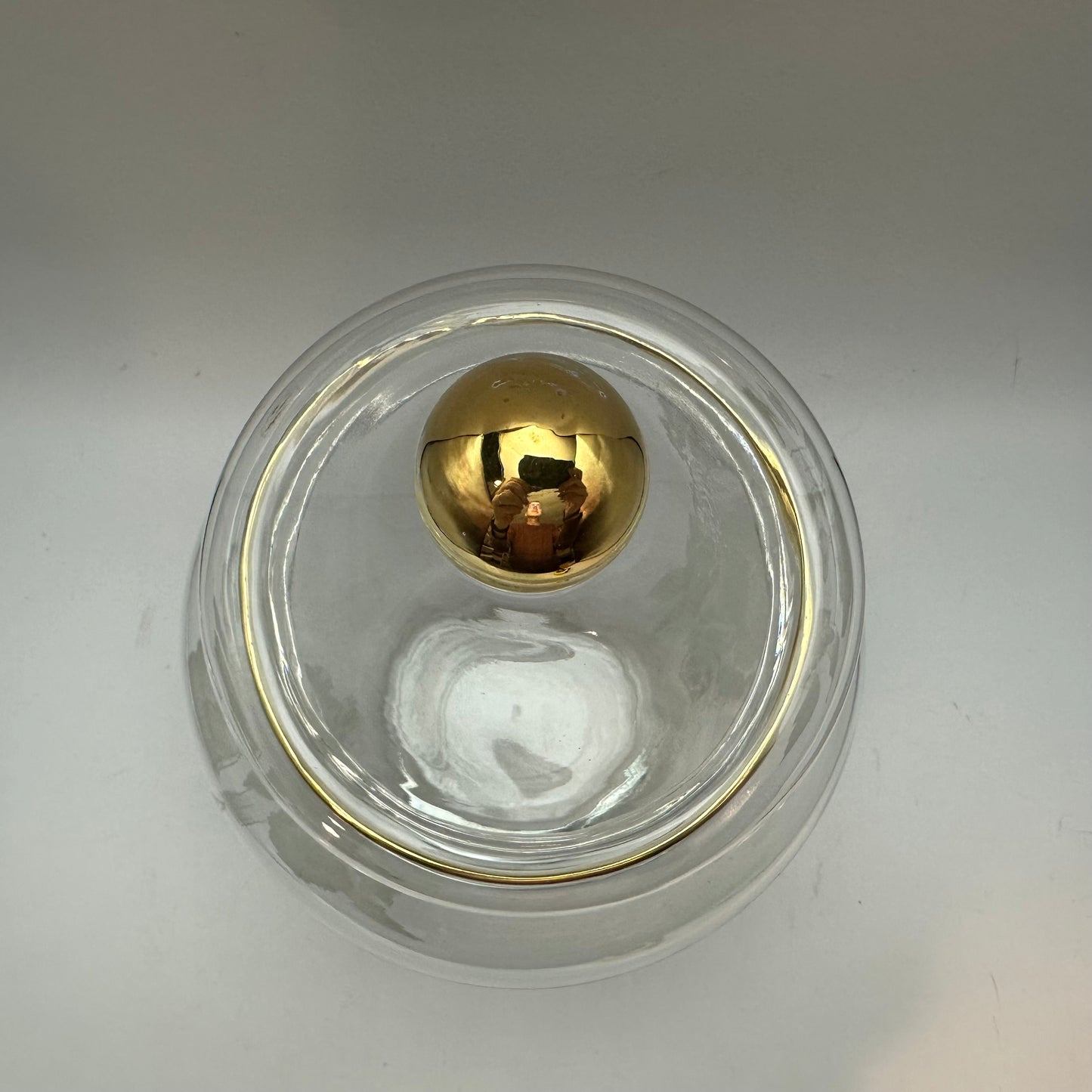 Vintage Pasabahce Glass Lidded Jar Floral Design