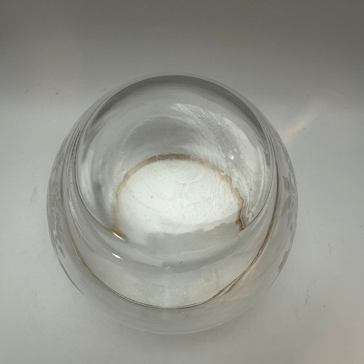 Vintage Pasabahce Glass Lidded Jar Floral Design