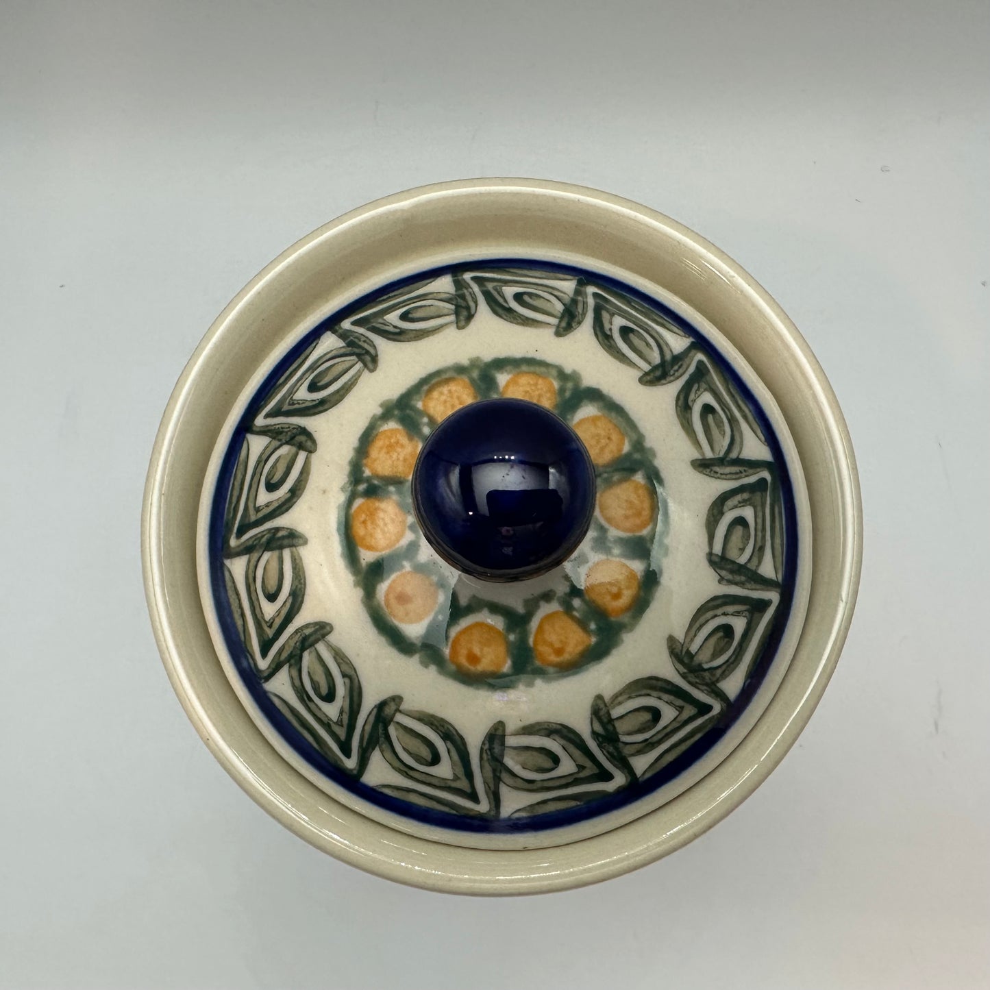 Boleslawiec Polish Pottery Cannister With Lid