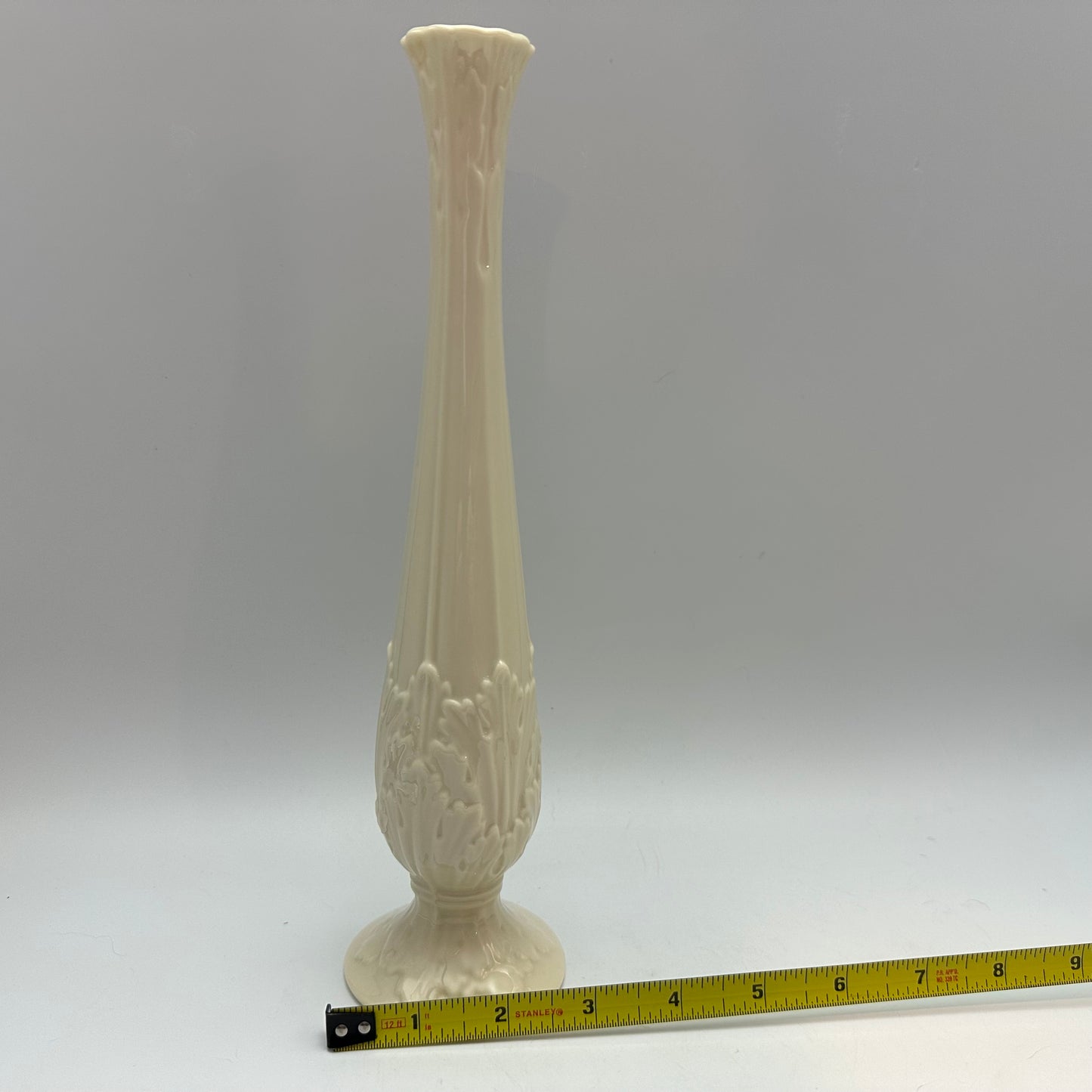 Lenox Florentine Collection Bud Vase, Acanthus Leaf Design, 10 3/4" Tall