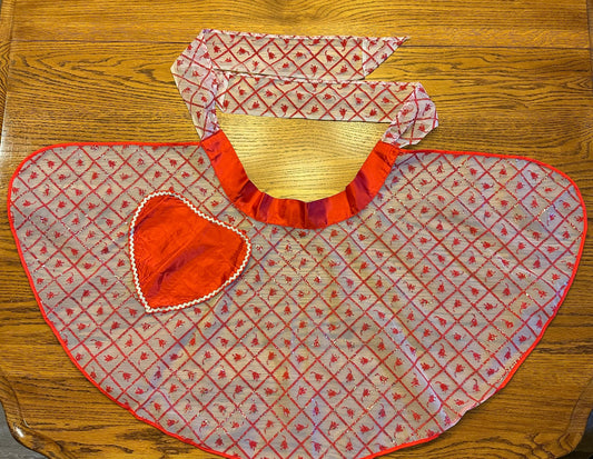 Sheer Red and White Hostess Apron, 1950s -1960s