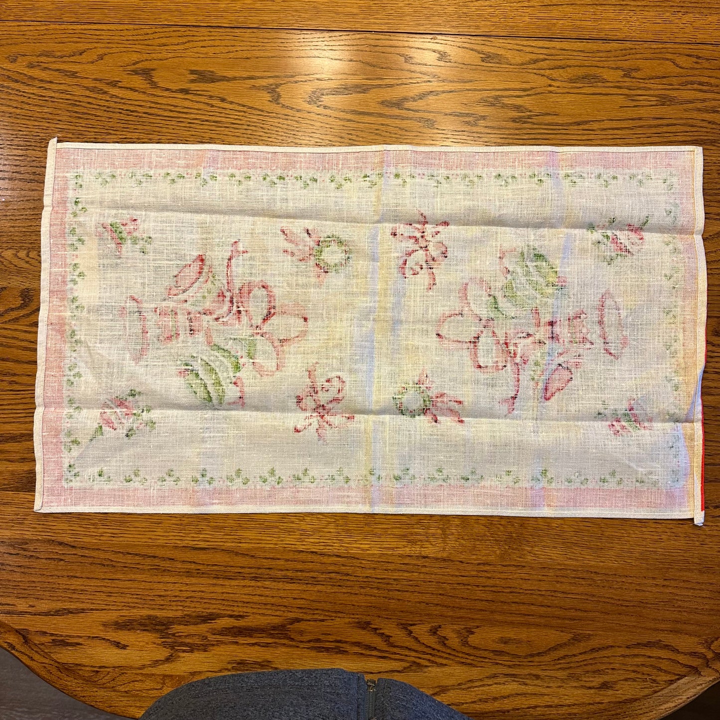 Christmas Linen Towel, New, Vintage