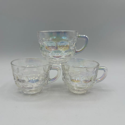 Federal Glass Yorktown Cup, Iridescent, Set of 3