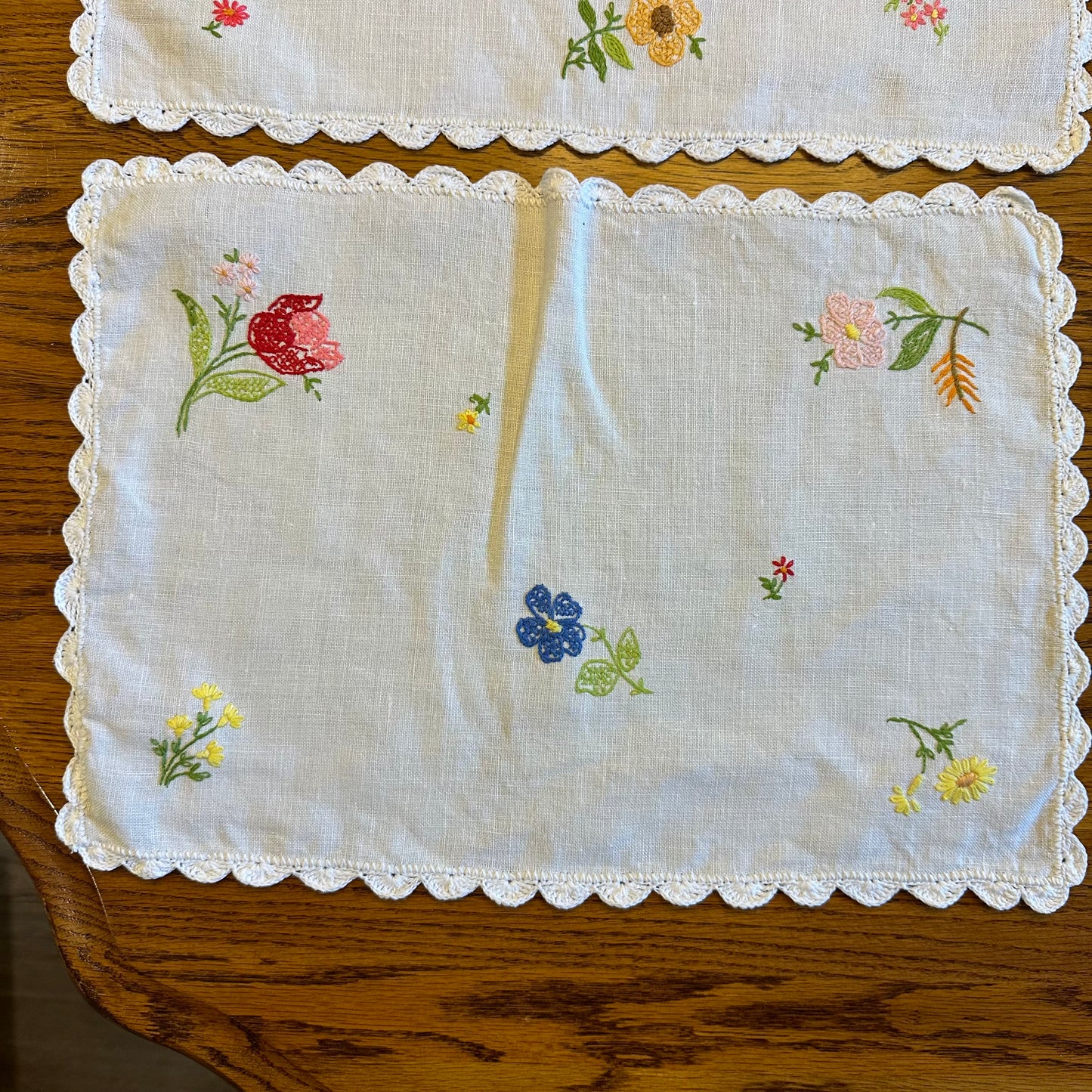 Embroidered Placemats with Matching Napkins, Set of 3 with Extra Placemat