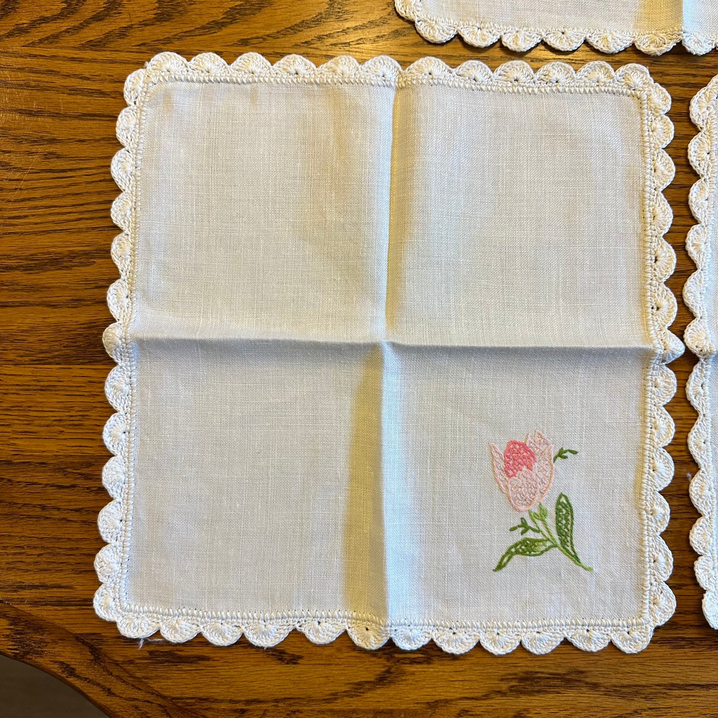 Embroidered Placemats with Matching Napkins, Set of 3 with Extra Placemat