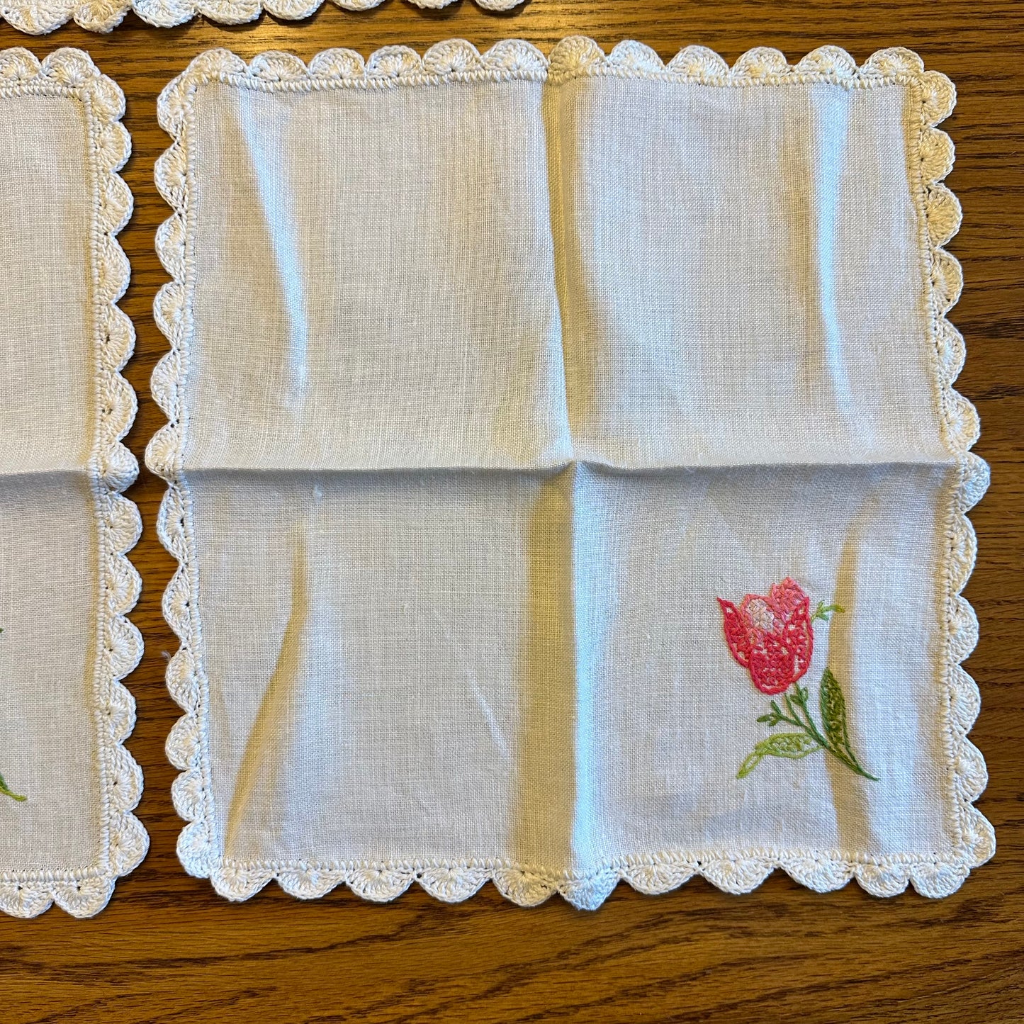 Embroidered Placemats with Matching Napkins, Set of 3 with Extra Placemat
