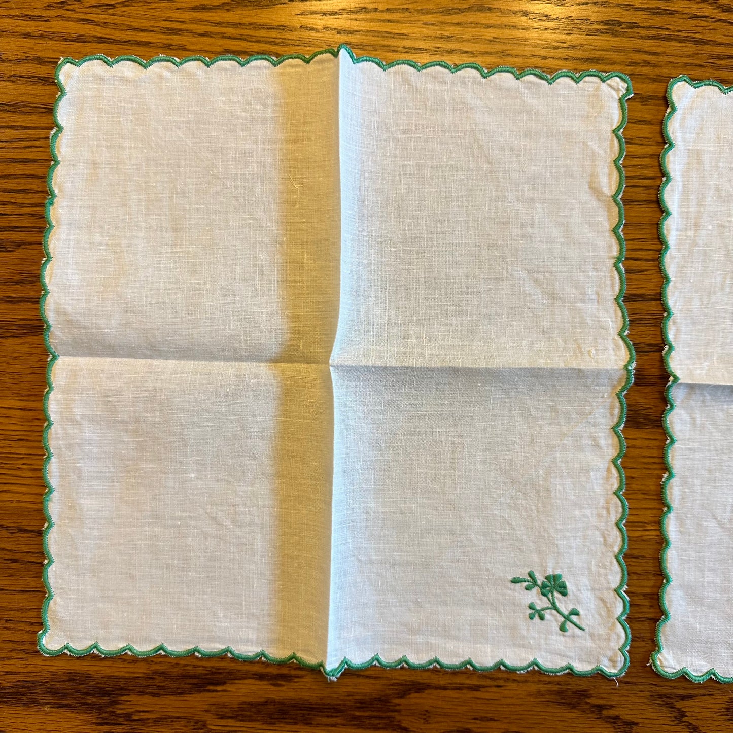 Lot of 2 Hankies with Clover Design