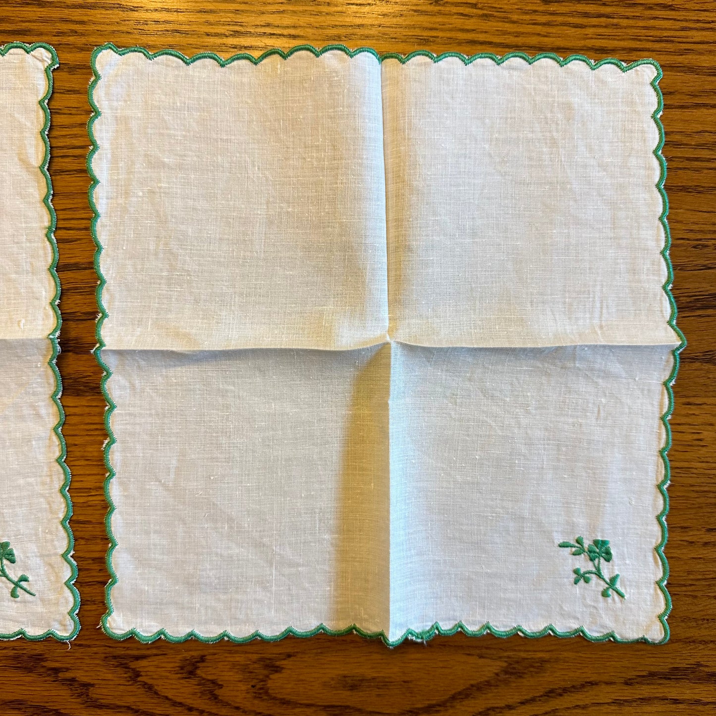 Lot of 2 Hankies with Clover Design