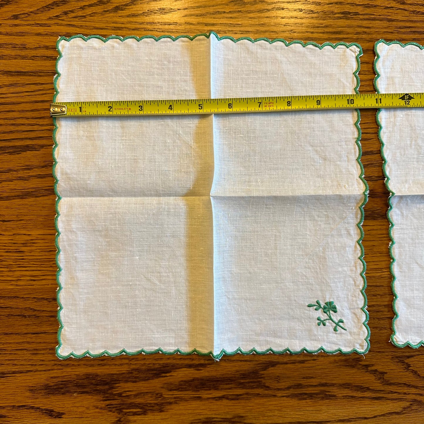 Lot of 2 Hankies with Clover Design