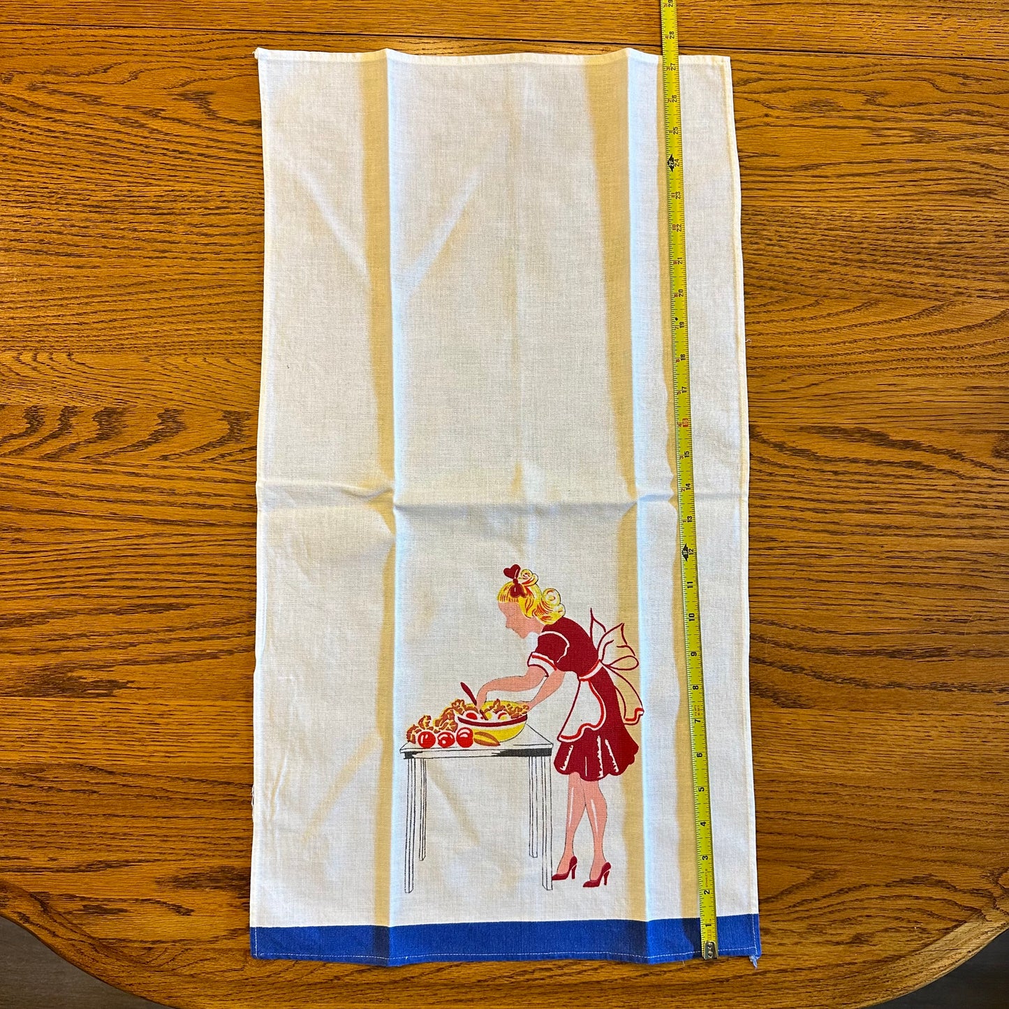 Linen Hand Towel, Woman Cooking