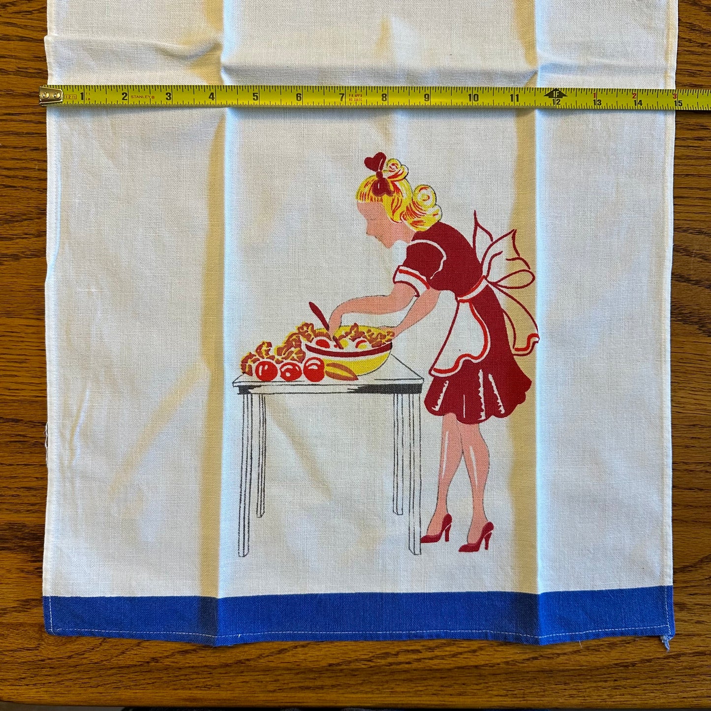 Linen Hand Towel, Woman Cooking