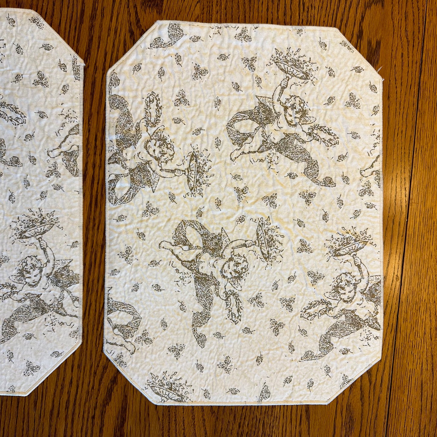 Off White Placemat, Cherub Design, Set of 2