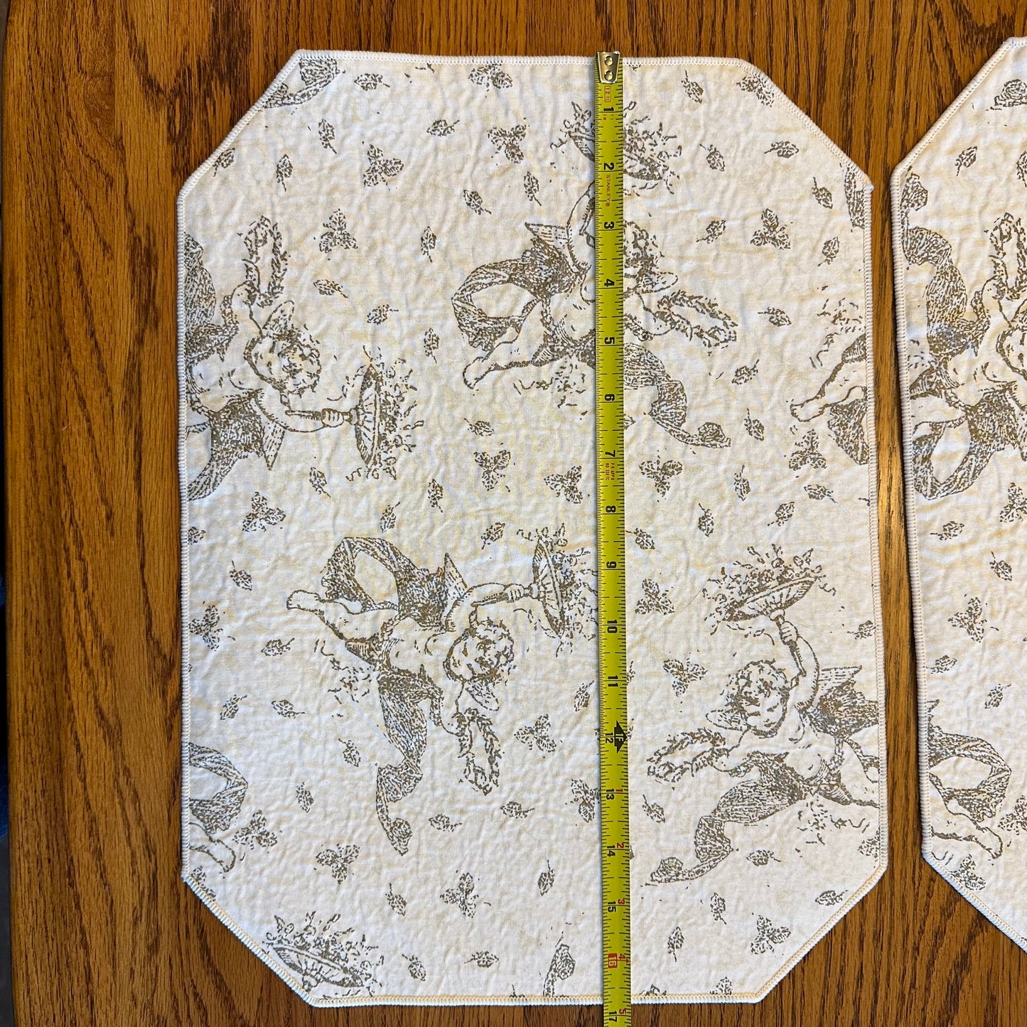 Off White Placemat, Cherub Design, Set of 2