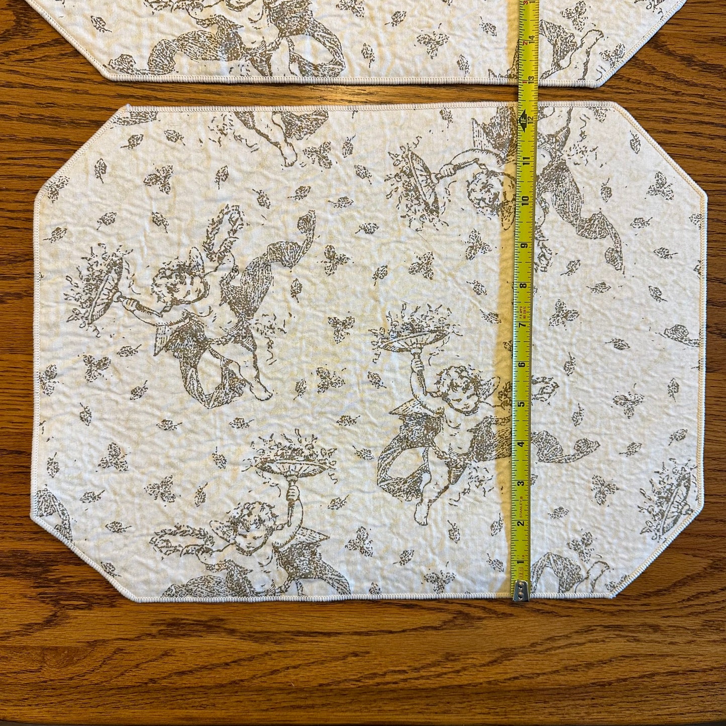 Off White Placemat, Cherub Design, Set of 2