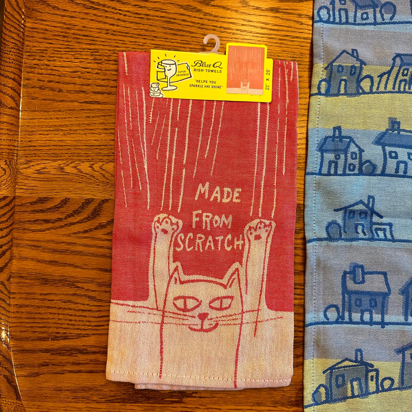 BlueQ Cotton Handtowels with Cute Sayings, Lot of 2